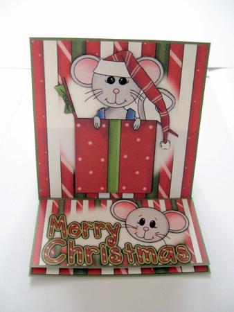 Brand New Christmas Mice 5 Minute Easel Card by Kerry West