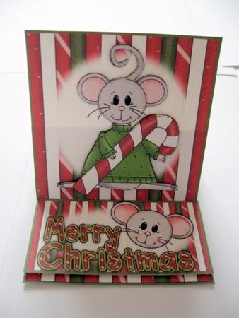 Brand New Christmas Mice 5 Minute Easel Card by Kerry West