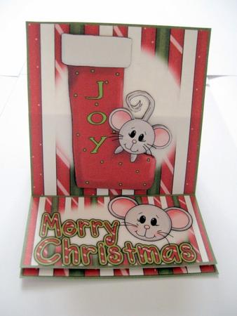 Brand New Christmas Mice 5 Minute Easel Card by Kerry West