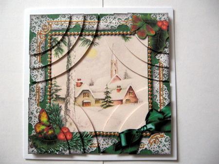 Winter Pub Holly All 4 Rounded Corner Card Front by Kerry West