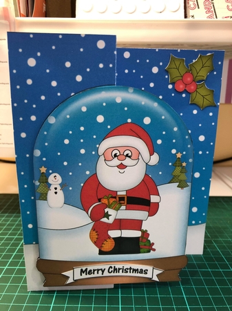Christmas 3D Shaped No-Hole Fold Back Mini Kit - Santa has an Xmas Stocking by Kerryn Dowling