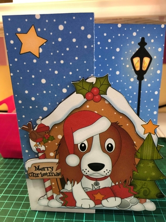 Shaped No-Hole Fold Back Christmas Kennel Card Kit - Little Springer Spaniel Dog Featured Gallery Photo