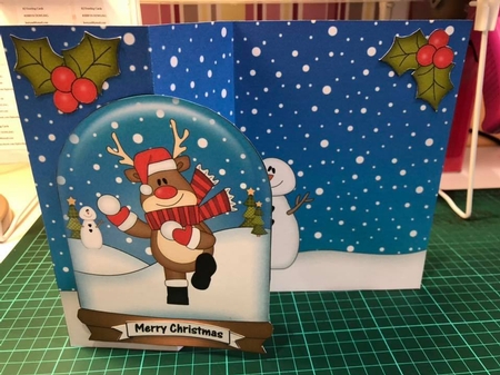 Christmas 3D Shaped No-Hole Fold Back Mini Kit - Rudolph is having a Snowball Fight by Kerryn Dowling