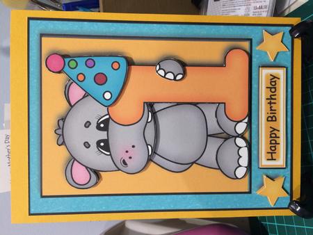 Happy 1st Birthday Hippo by Kerryn Dowling