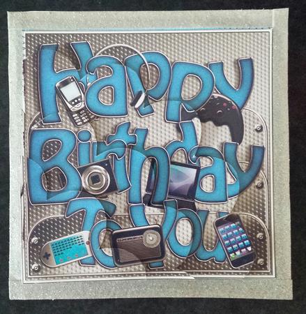 Birthday Gadgets & Gizmos Shell Edged Corner Side Stacker by Keryl Horwath