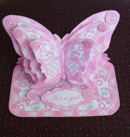 Layered Butterfly Easel - Baby Girl by Keryl Horwath