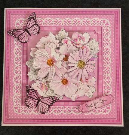 8 x 8 Flowers Butterflies & Lace 3D Decoupage Mini Kit by Keryl Horwath