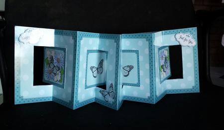 3D Floral Bouquet & Butterfly Accordian Swing Card by Keryl Horwath