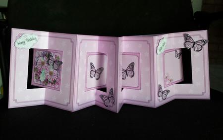 3D Butterflies & Flowers Accordian Swing Card by Keryl Horwath