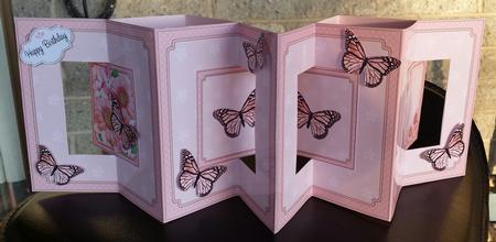 3D Flowers & Butterflies Accordion Swing Card by Keryl Horwath
