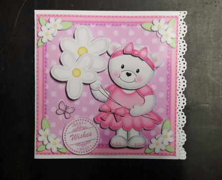 Teddy Tess's Daisies Quick Card & 3D Decoupage by Keryl Horwath