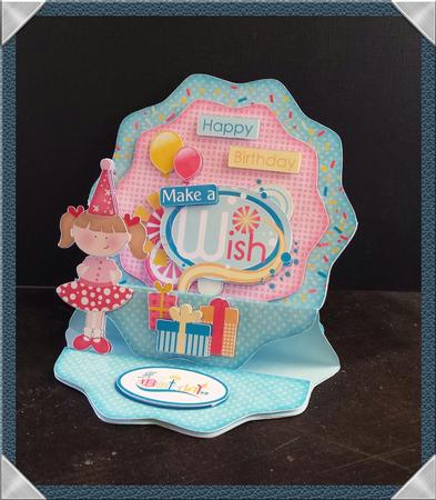 Make a Wish Double Decker Wavy Edged Round Easel Card Kit by Keryl Horwath