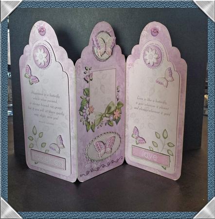 Butterflies Tag Shaped Tri Fold Card Kit by Keryl Horwath