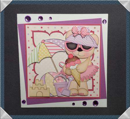 8 x 8 3D Livvy Bear's Ice Cream Mini Kit with 3D Decoupage by Keryl Horwath