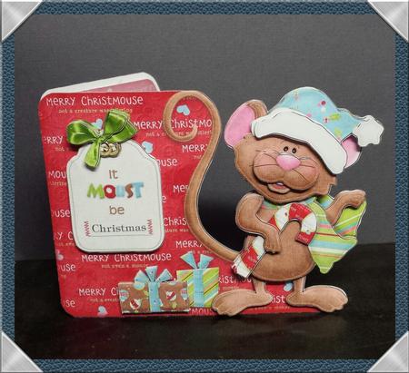 It Moust Be Christmas! Assymetric Shaped Fold Card Kit by Keryl Horwath
