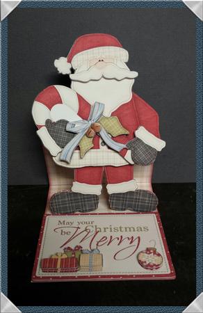 May Your Christmas Be Merry Santa Shaped Easel Card Kit by Keryl Horwath