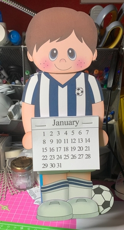 3D On the Shelf Everlasting Calendar Kit - Little Footballer Joshua by kim chappell