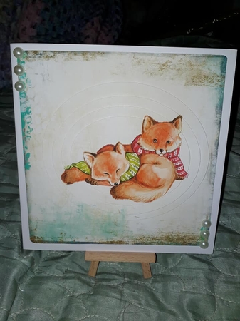 Yule Tide Magic - Winter Fox Cuddles - 3D Pyramid/pyrimage + Insert & Gift Tag Featured Gallery Photo