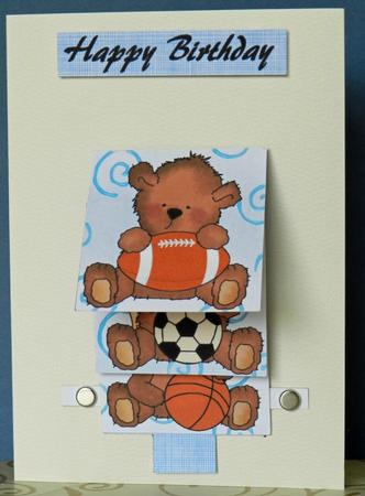 Sporting Teddies Birthday Waterfall Sheet by Kim Plasket-Sweeney