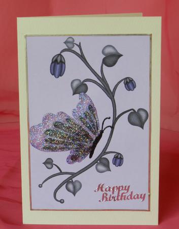 Pretty Butterfly in Purple A5 Quick Card by Kim Plasket-Sweeney