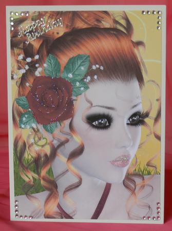 Rose Red A4 Card Front by Kim Plasket-Sweeney