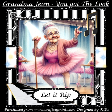 x4 Ballerina Grandma 1 - Illustrations for Cardmakers & Designers   by KiJu KiJu