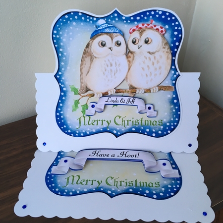 Beautiful Xmas Owls 8 x 8 Mini kit by KiJu KiJu