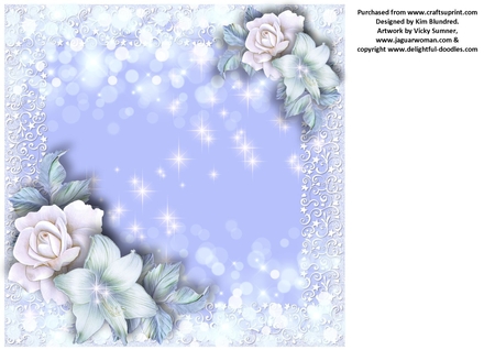 Christmas Frosted Edge White Inlay 8x8 Digital Paper Including Gold and Silver by KiJu KiJu