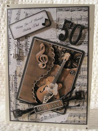 Tan Guitar Decoupage by KiJu KiJu