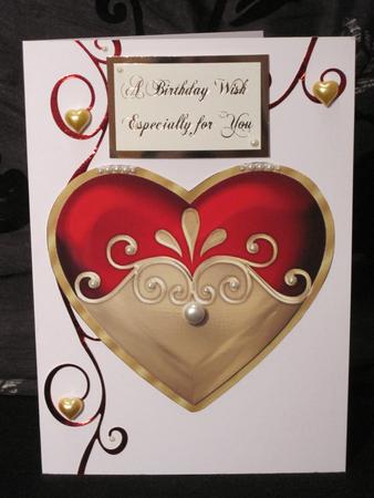 Red & Gold Heart Card by KiJu KiJu