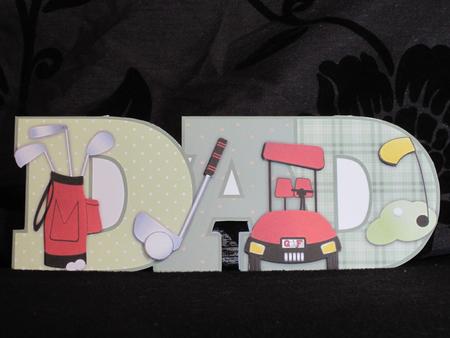 Golf Dad Shape Card or Topper with Decoupage by KiJu KiJu