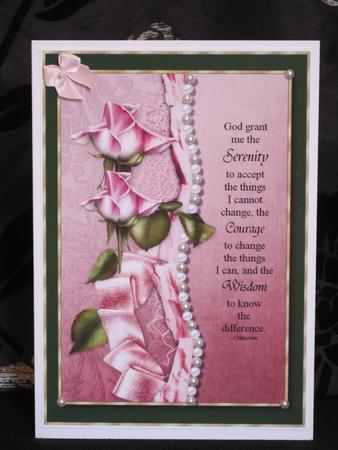 Pink Satin, Roses & Pearls Card Topper by KiJu KiJu