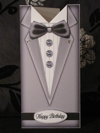 Dressed to Thrill!! Man's Quick Card with 3D Decoupage by KiJu KiJu