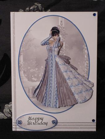 Moonlight Walk Oval Card Front with Decoupage 3 by KiJu KiJu