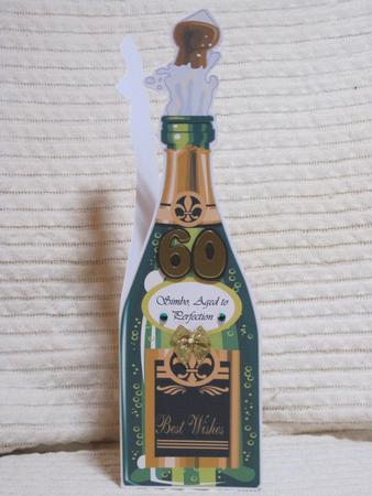 Best Wishes Champagne Bottle Shaped Card by KiJu KiJu