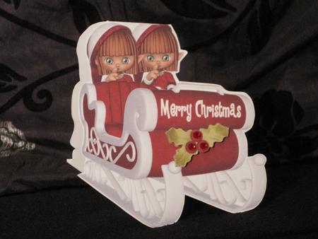 Santa Sleigh Card Shaped Card by KiJu KiJu