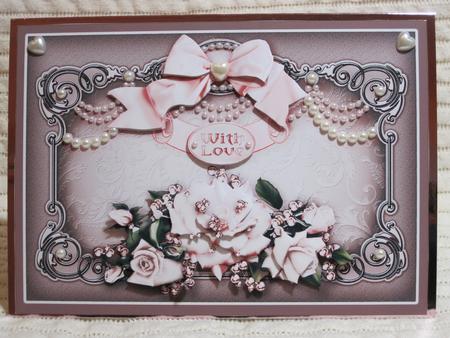 White Roses in a Frame Decoupage by KiJu KiJu