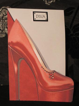High Heel Shoe Print and Fold Shaped Front Card in Red by KiJu KiJu