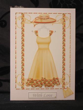 The Yellow Dress ~ Fashion Decoupage Card Front by KiJu KiJu