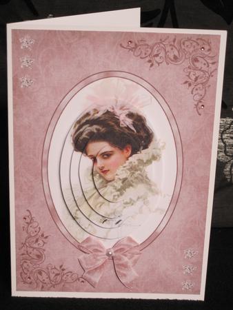 Victorian Beauty in Oval Frame Card Front 2 by KiJu KiJu