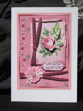 Pink Rose, Lily of the Valley and Faded Papers by KiJu KiJu