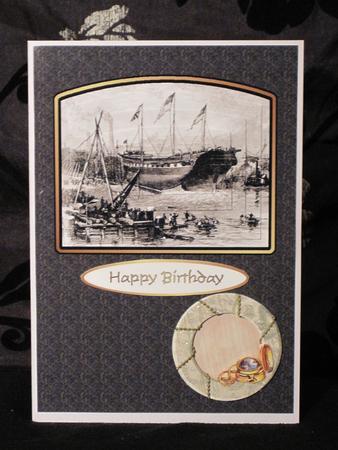 Old Ship Yard Birthday or Fathers Day Card with Pyramage by KiJu KiJu