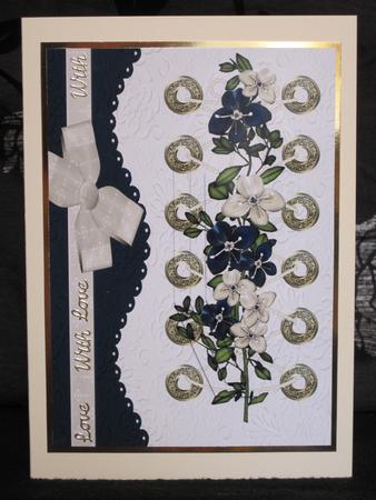 Ivory and Blue Lace Up Quick Card by KiJu KiJu
