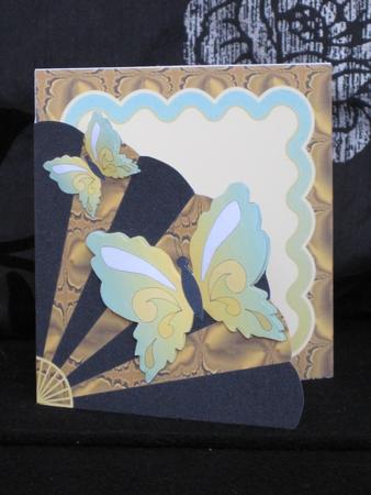 Fan & Butterflies Cut & Fold Corner Card (2) by KiJu KiJu