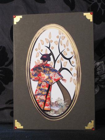 Mirrored Card Japanese Garden Scene by KiJu KiJu