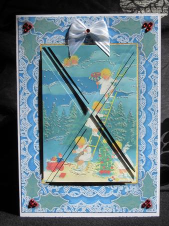Sky Ladder A5 Lace Card Front Side Step Stacker by KiJu KiJu
