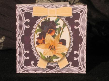 Lily and Pansey Mini Lace Card and Matching Envelope Sheet by KiJu KiJu