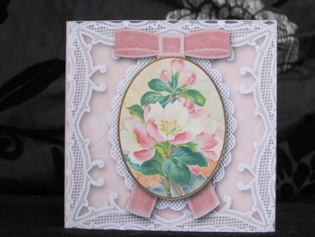 Pink Blossom Mini Lace Card and Matching Envelope Sheet by KiJu KiJu