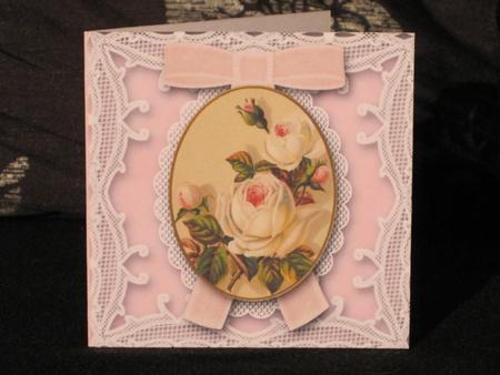 Pink Roses 1 Mini Card and Envelope Matching Sheet by KiJu KiJu