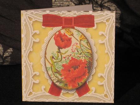 Poppies 1 Mini Lace Card and Matching Envelope Sheet by KiJu KiJu